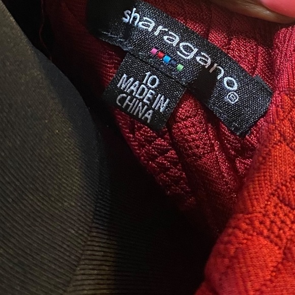 Sharagano Burgandy Cocktail Dress-size 10 - Picture 3 of 5